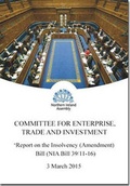 Cover: Report on the Insolvency (Amendment) Bill (NIA Bill 39/11-16) - TSO