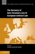 Cover: The Recovery of Non-Pecuniary Loss in European Contract Law - Cambridge University Press