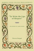 Cover: To Write the Lips of Sleepers - Hebrew Union College Press,U.S.