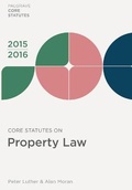 Cover: Core Statutes on Property Law 2015-16 - Palgrave Macmillan