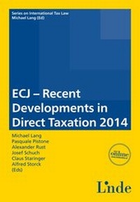 Enlarge image Cover: ECJ - Recent Developments in Direct Taxation 2014 - Linde