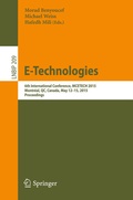 Cover: E-Technologies - Springer