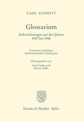 Cover: Glossarium. - Duncker & Humblot