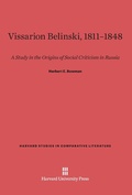 Cover: Vissarion Belinski, 1811-1848 - Harvard University Press