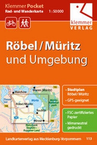 Abbildung von: Klemmer Pocket Rad- und Wanderkarte Röbel/Müritz und Umgebung - Klemmer-Verlag