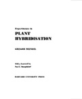 Cover: Experiments in Plant Hybridisation - Harvard University Press