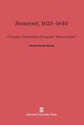 Cover: Somerset, 1625-1640 - Harvard University Press