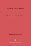 Cover: Syntax and Speech - Harvard University Press