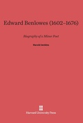 Cover: Edward Benlowes (1602-1676) - Harvard University Press