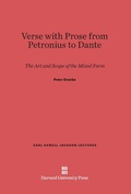 Cover: Verse with Prose from Petronius to Dante - Harvard University Press