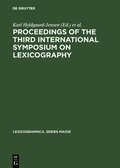 Cover: Proceedings of the Third International Symposium on Lexicography - De Gruyter