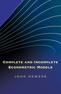 Cover: Complete and Incomplete Econometric Models - Princeton University Press