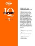 Cover: Budget As A Communication Tool - International City/ County Management Association