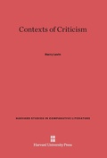Cover: Contexts of Criticism - Harvard University Press