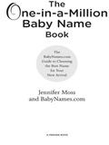 Cover: The One-in-a-Million Baby Name Book - TarcherPerigee
