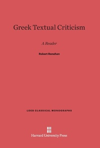 Enlarge image Cover: Greek Textual Criticism - Harvard University Press