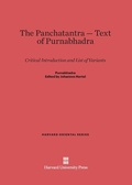 Cover: The Panchatantra-Text of Purnabhadra - Harvard University Press