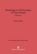 Cover: Readings in Philosophy of Psychology, Volume I - Harvard University Press