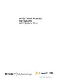 Cover: TREUGAST-HORWATH Investment Ranking Hotellerie &Ouml;sterreich 2014 - TREUGAST