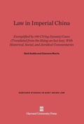 Cover: Law in Imperial China - Harvard University Press