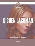 Cover: Experience Dichen Lachman - 42 Things You Did Not Know - Emereo Publishing