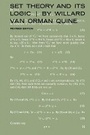 Cover: Set Theory and Its Logic - The Belknap Press