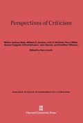 Cover: Perspectives of Criticism - Harvard University Press