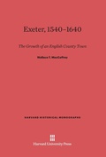 Cover: Exeter, 1540-1640 - Harvard University Press