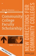 Cover: Community College Faculty Scholarship - Wiley