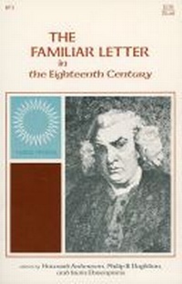 Enlarge image Cover: The Familiar Letter in the Eighteenth Century - University Press of Kansas