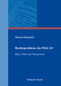 Cover: Rechtsprobleme des Web 2.0 - Kovac, Dr. Verlag