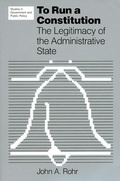 Cover: To Run a Constitution - University Press of Kansas