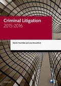 Cover: Criminal Litigation 2015-2016 - Oxford University Press