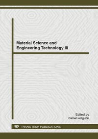 Enlarge image Cover: Material Science and Engineering Technology III - Trans Tech Publications Ltd
