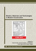 Cover: Binders, Materials and Technologies in Modern Construction - Trans Tech Publications Ltd