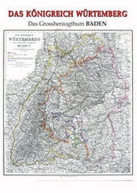 Abbildung von: Historische Karte: Königreich WÜRTTEMBERG sowie Großherzogtum Baden. 1864 (plano) - Verlag Rockstuhl