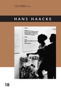 Cover: Hans Haacke - MIT Press