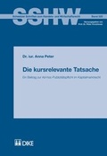 Cover: Die kursrelevante Tatsache - Dike Verlag Z&uuml;rich