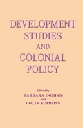 Cover: Development Studies and Colonial Policy - Routledge