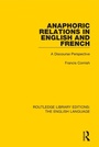 Cover: Anaphoric Relations in English and French - Routledge