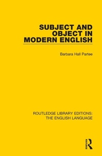 Enlarge image Cover: Subject and Object in Modern English - Routledge