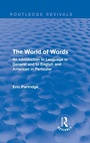Cover: The World of Words - Routledge