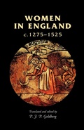 Cover: Women in England, 1275-1525 - Manchester University Press