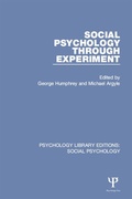 Cover: Social Psychology Through Experiment - Psychology Press Ltd
