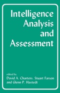 Cover: Intelligence Analysis and Assessment - Routledge