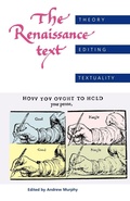Cover: The Renaissance Text - Manchester University Press