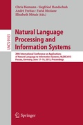 Cover: Natural Language Processing and Information Systems - Springer