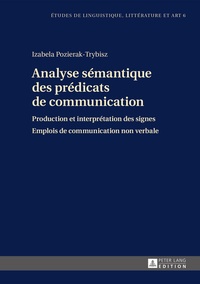 Abbildung von: Analyse sémantique des prédicats de communication - Peter Lang Verlag