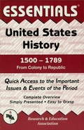 Cover: United States History: 1500 to 1789 Essentials - Research & Education Association