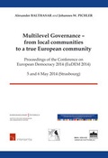 Cover: Multilevel Governance - from local communities to a true European community - Berliner Wissenschafts-Verlag